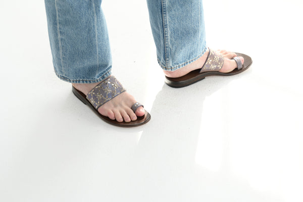 Frida Sandal in Blue Pearl