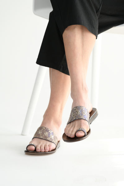 Frida Sandal in Blue Pearl