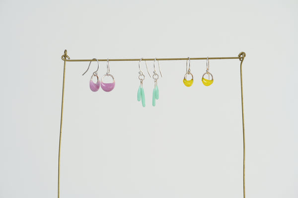 Small Crescent Earrings in Bright Yellow
