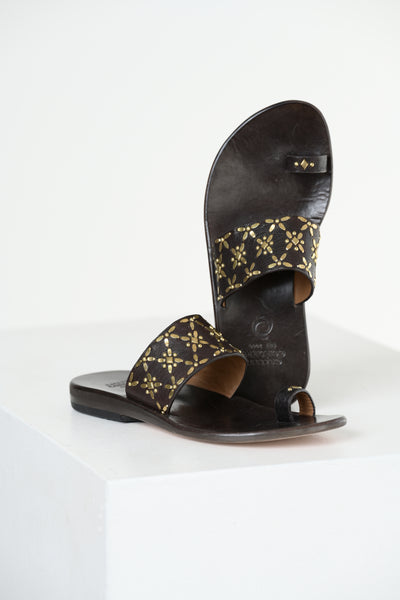 Frida Sandal in Brown Oyster