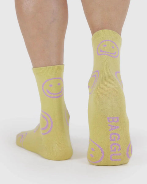 Crew Socks - Straw Happy