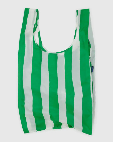 Big Reusable Bag - Green Painted Stripe
