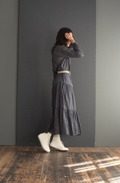 Ladak Dress in Ray's Embroidery Washed Black