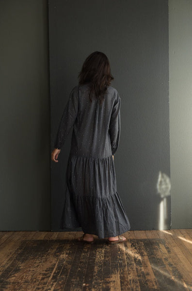 Ladak Dress in Ray's Embroidery Washed Black