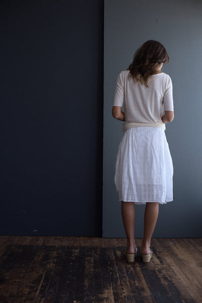 Skirt Double Layer Cotton in White