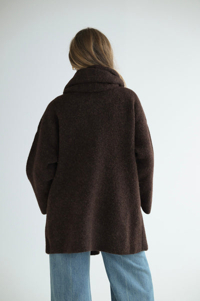 Double Face Coat in Merlot