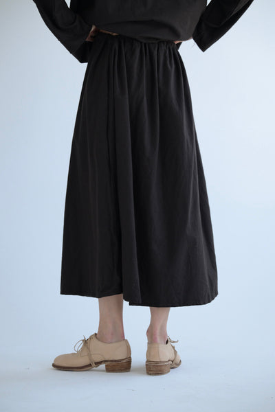 Flannel Two Pocket Skirt Medium Long in Chocolate