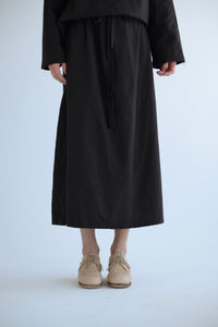 Flannel Two Pocket Skirt Medium Long in Chocolate