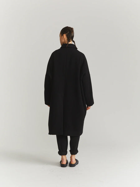 Bib Blobby Cashmere Coat in Black