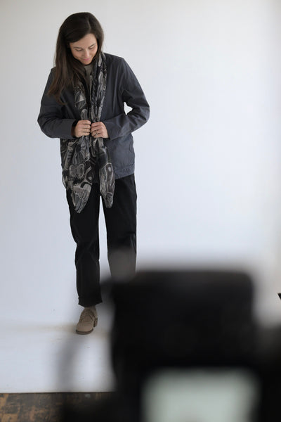 Square Scarf in Greys