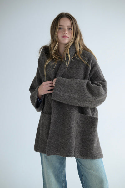 Double Face Coat in Blackened