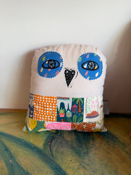 Blue Eyed Owl pillow