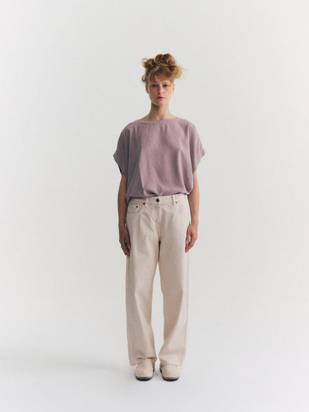 Paulo Denim Pant in Ivory