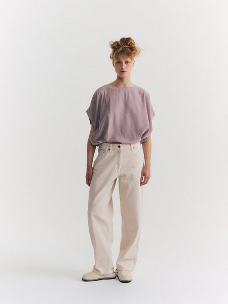 Paulo Denim Pant in Ivory