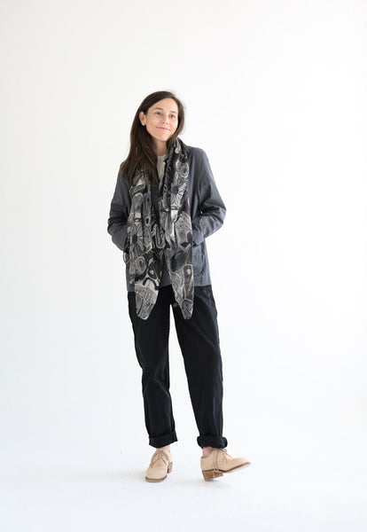 Square Scarf in Greys