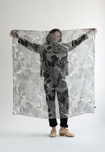 Square Scarf in Greys