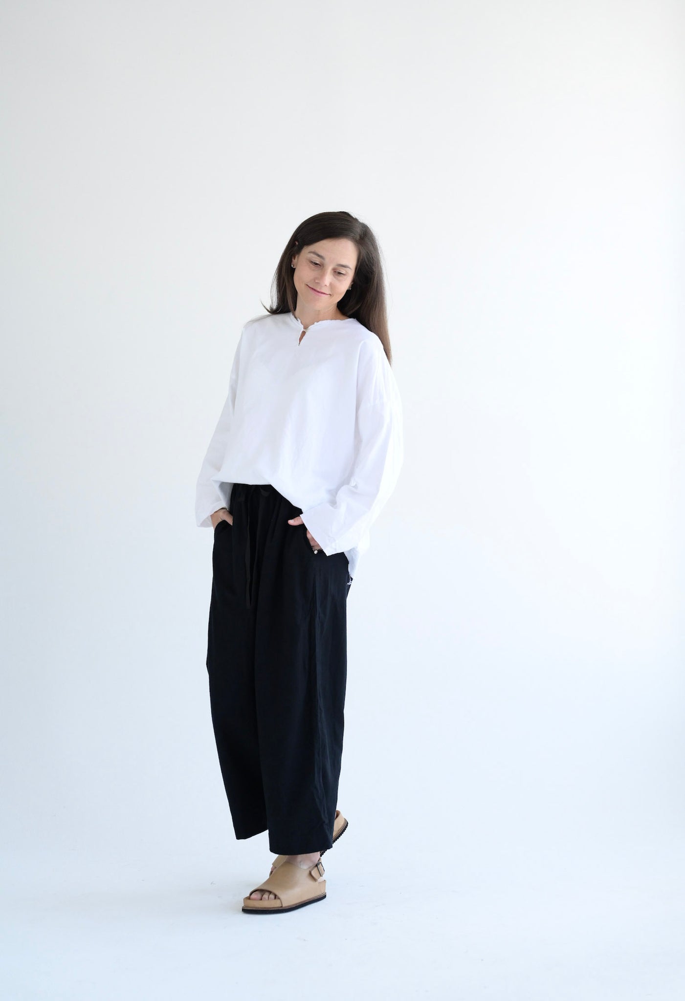 Flannel Volume Top in White