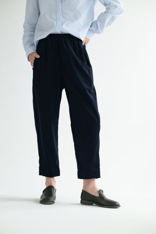 Micro Cord Trousers in Navy