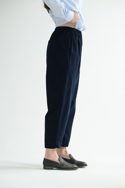 Micro Cord Trousers in Navy