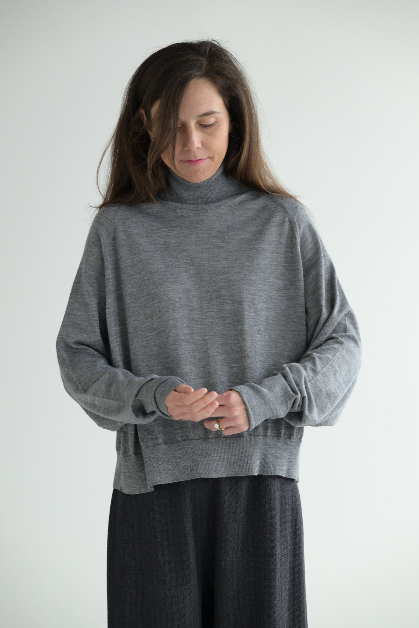 Levity Turtleneck in Gray Melange