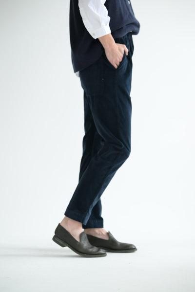 Velvet Slim Trousers in Ink