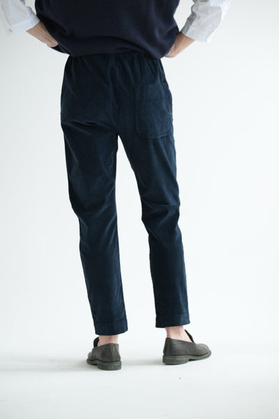 Velvet Slim Trousers in Ink