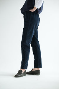 Velvet Slim Trousers in Ink