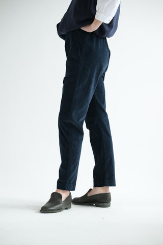 Velvet Slim Trousers in Ink