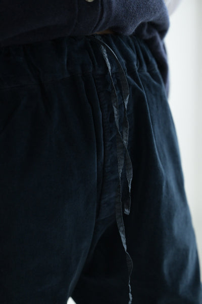 Velvet Slim Trousers in Ink