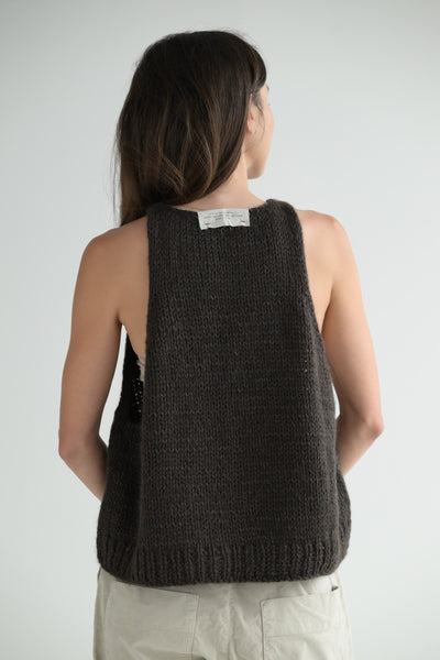 Handknit Vest WO/WS/WM in Chocolate