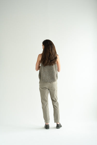 Velvet Slim Trousers in Marron Glace