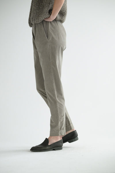 Velvet Slim Trousers in Marron Glace