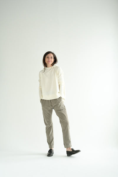 Velvet Slim Trousers in Marron Glace