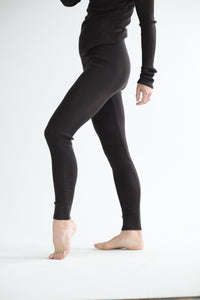 Ribbed Tights in Dark Brown