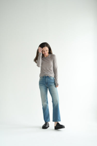 Wool Tee in Cafe Grey