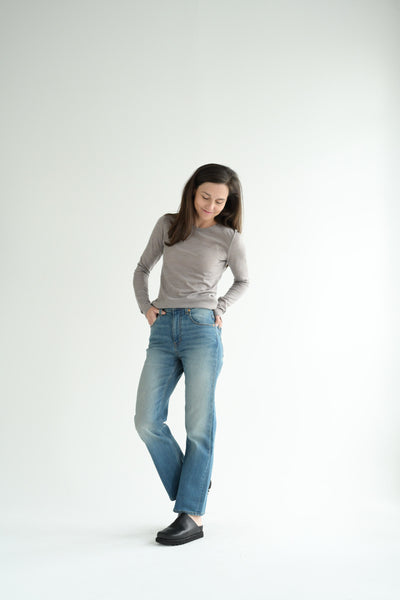Wool Tee in Cafe Grey