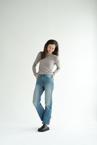 Wool Tee in Cafe Grey