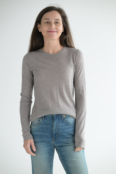 Wool Tee in Cafe Grey
