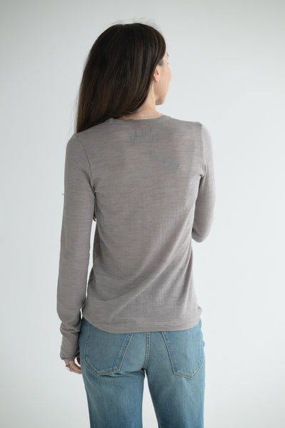 Wool Tee in Cafe Grey
