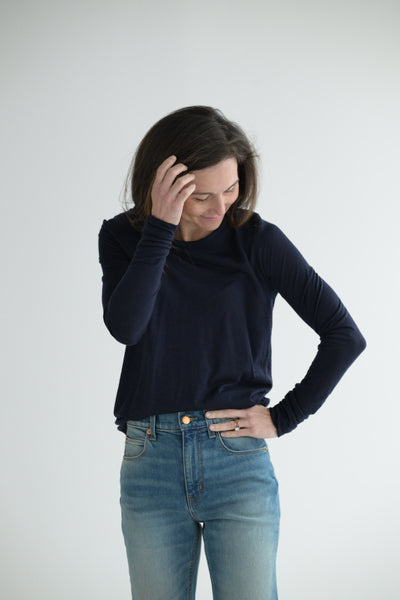 Cashmere Tee in Ink