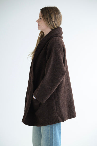 Double Face Coat in Merlot