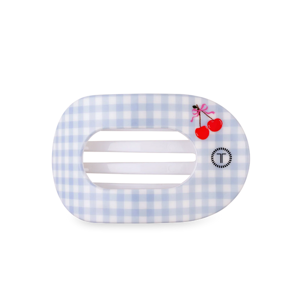 Medium Flat Round Hair Clip in Basket of Cherries