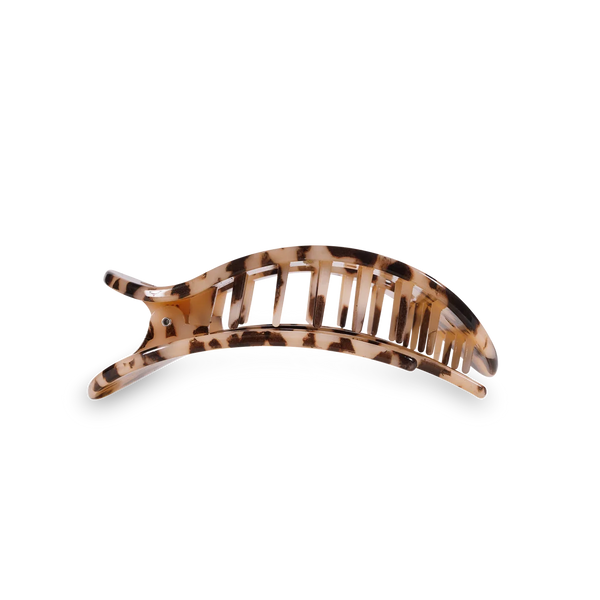 Medium Flat Round Hair Clip in Blonde Tortoise