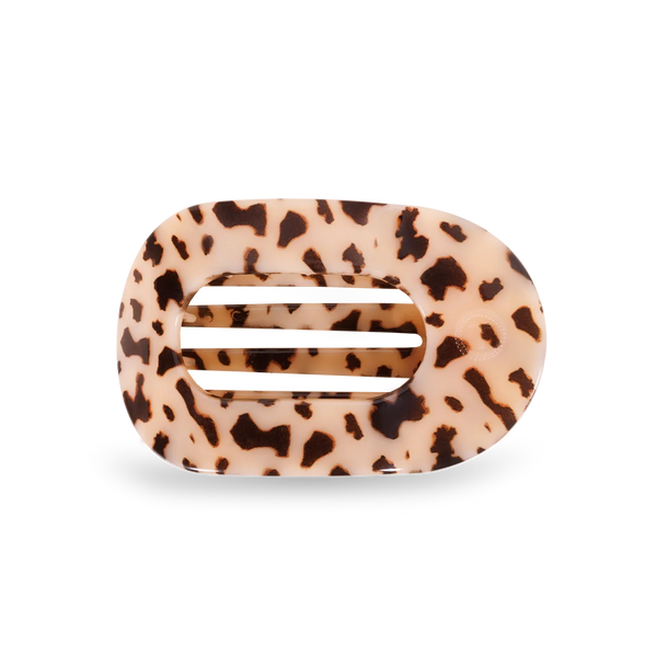 Medium Flat Round Hair Clip in Blonde Tortoise