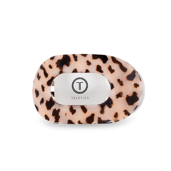 Medium Flat Round Hair Clip in Blonde Tortoise