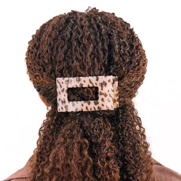 Medium Flat Rectangle Hair Clip in Blonde Tortoise