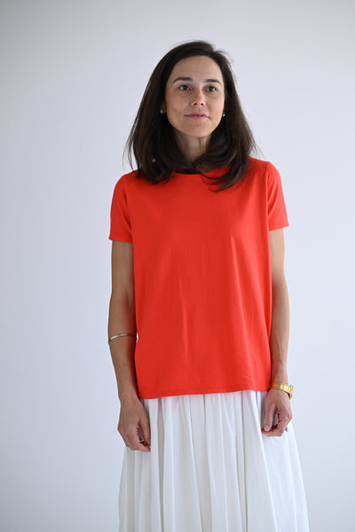 Knit Tee in Tomato