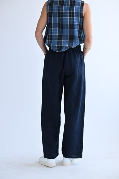 1382 Trousers in Linen Abyss