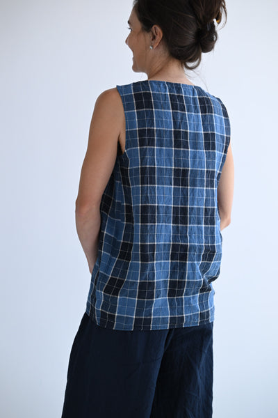 Tank in Sugar Blue Plaid