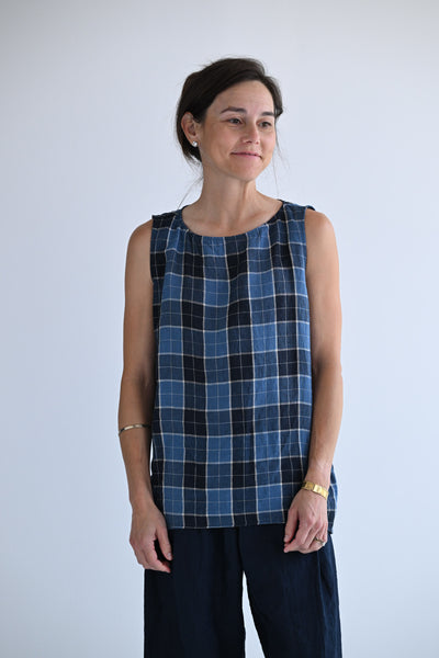 Tank in Sugar Blue Plaid